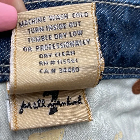 7 For All Mankind Vintage  Original Crystal Logo CottonStretch Jeans NeverUsed - Picture 11 of 16